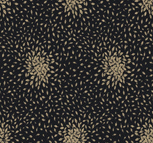 MD7102 Petite Leaves Black & Gold Modern Metals Wallpaper by York Wallcoverings