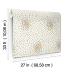 MD7103 Petite Leaves Cream & Gold Modern Metals Wallpaper by York Wallcoverings