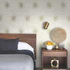 MD7103 Petite Leaves Cream & Gold Modern Metals Wallpaper by York Wallcoverings