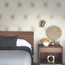 MD7103 Petite Leaves Cream & Gold Modern Metals Wallpaper by York Wallcoverings