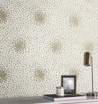 MD7103 Petite Leaves Cream & Gold Modern Metals Wallpaper by York Wallcoverings