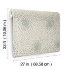 MD7105 Petite Leaves Beige & Silver Modern Metals Wallpaper by York Wallcoverings