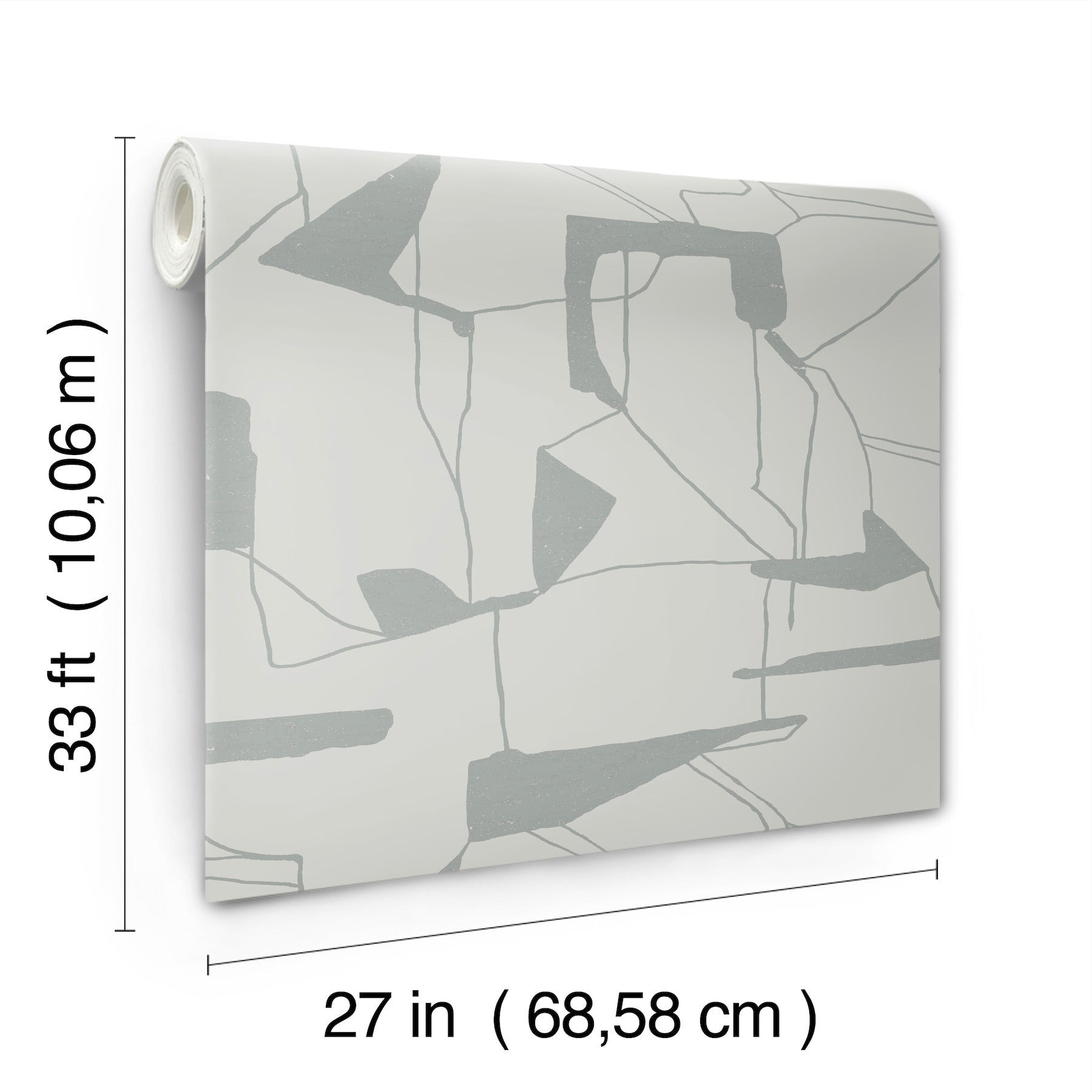 MD7111 Abstract Geo Fog & Silver Modern Metals Wallpaper by York Wallcoverings