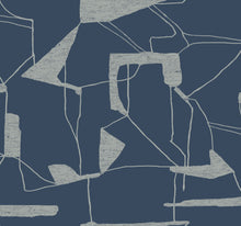 MD7112 Abstract Geo Navy & Silver Modern Metals Wallpaper by York Wallcoverings