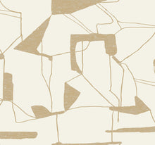 MD7113 Abstract Geo Cream & Gold Modern Metals Wallpaper by York Wallcoverings