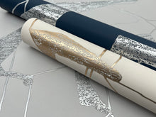 MD7113 Abstract Geo Cream & Gold Modern Metals Wallpaper by York Wallcoverings