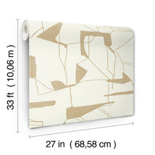MD7113 Abstract Geo Cream & Gold Modern Metals Wallpaper by York Wallcoverings