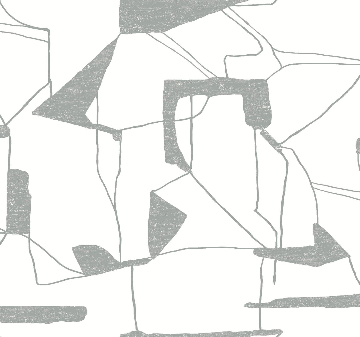 MD7114 Abstract Geo White & Silver Modern Metals Wallpaper by York Wallcoverings