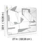 MD7114 Abstract Geo White & Silver Modern Metals Wallpaper by York Wallcoverings