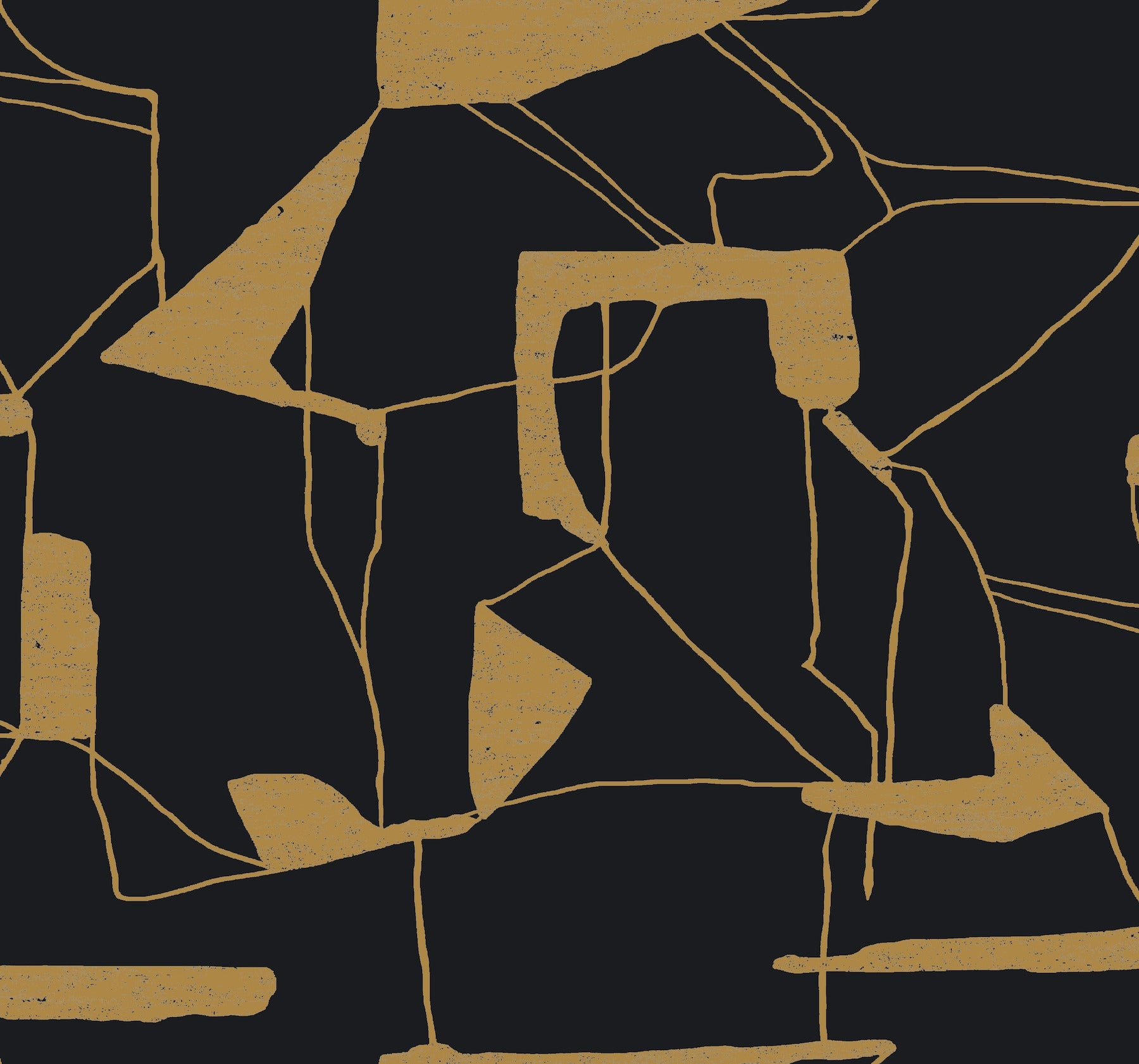 MD7115 Abstract Geo Black & Gold Modern Metals Wallpaper by York Wallcoverings