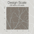 MD7121 Trees Silhouette Mocha & Silver Modern Metals Wallpaper by York Wallcoverings