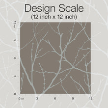 MD7121 Trees Silhouette Mocha & Silver Modern Metals Wallpaper by York Wallcoverings