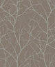 Trees Silhouette Mocha & Silver Modern Metals Wallpaper by York Wallcoverings