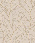 MD7122 Trees Silhouette Beige & Gold Modern Metals Wallpaper by York Wallcoverings