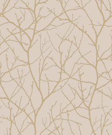 MD7122 Trees Silhouette Beige & Gold Modern Metals Wallpaper by York Wallcoverings