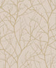 Trees Silhouette Beige & Gold Modern Metals Wallpaper by York Wallcoverings