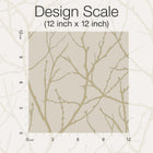 MD7122 Trees Silhouette Beige & Gold Modern Metals Wallpaper by York Wallcoverings