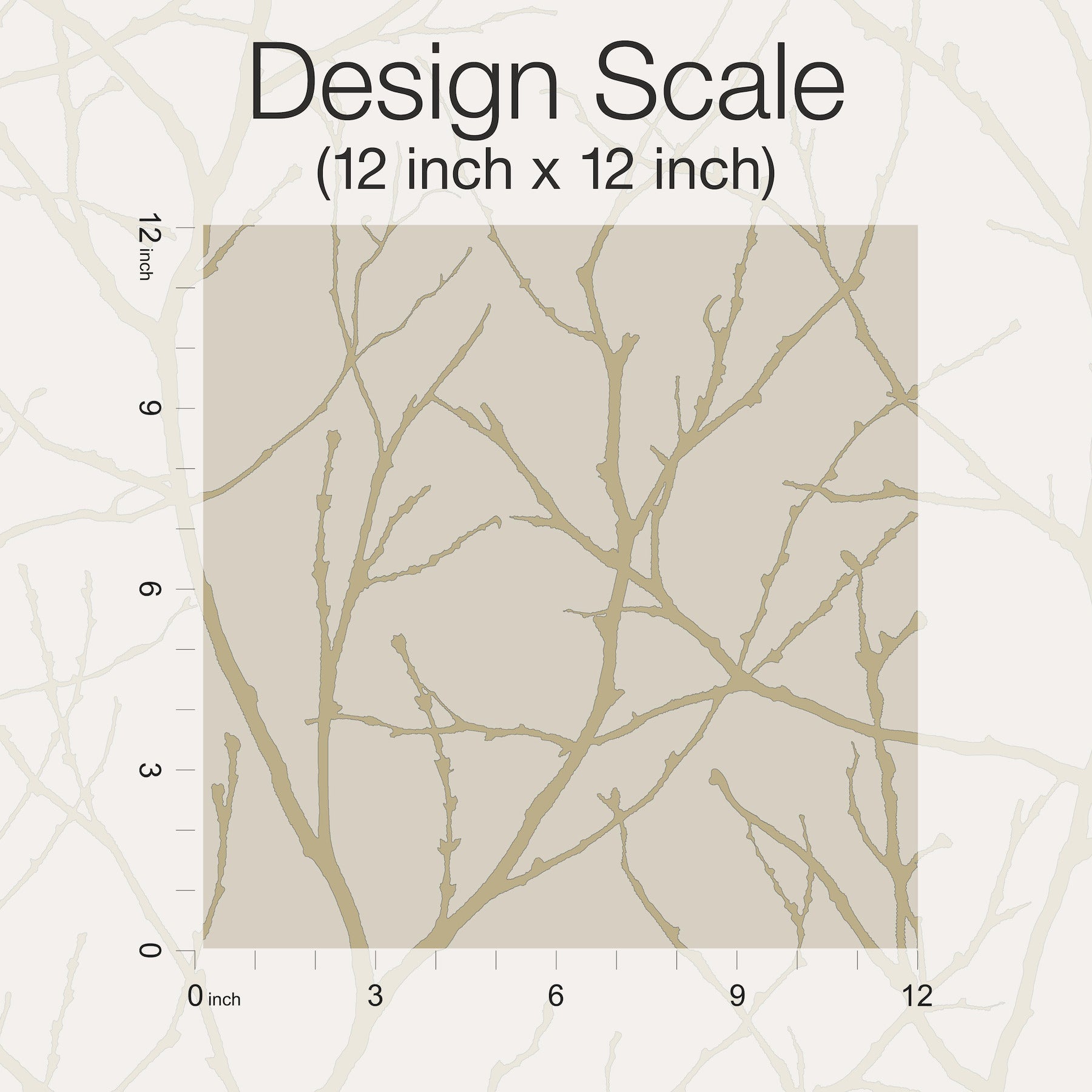 MD7122 Trees Silhouette Beige & Gold Modern Metals Wallpaper by York Wallcoverings