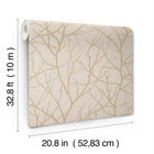 MD7122 Trees Silhouette Beige & Gold Modern Metals Wallpaper by York Wallcoverings