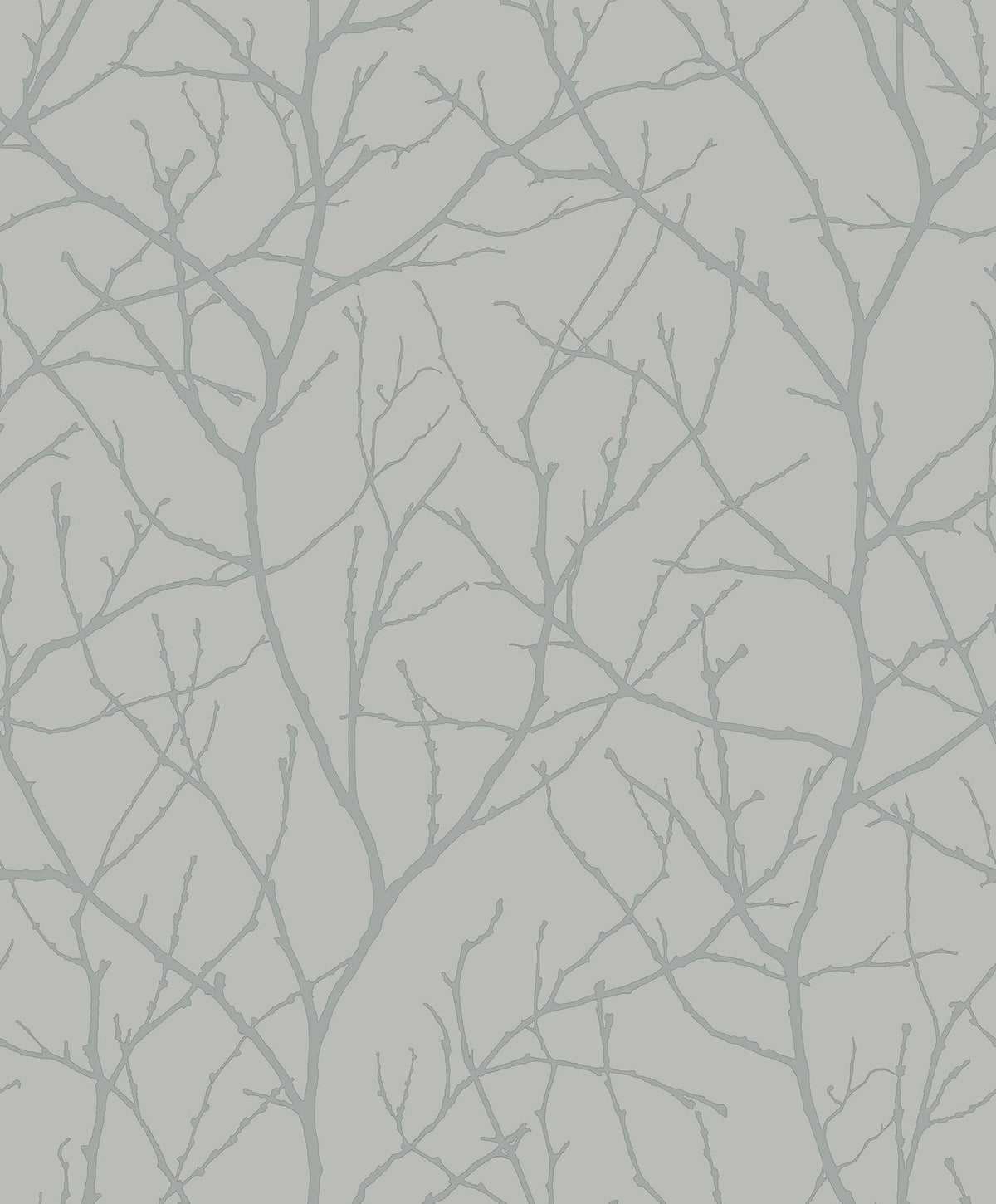MD7123 Trees Silhouette Smokey Blue & Silver Modern Metals Wallpaper by York Wallcoverings