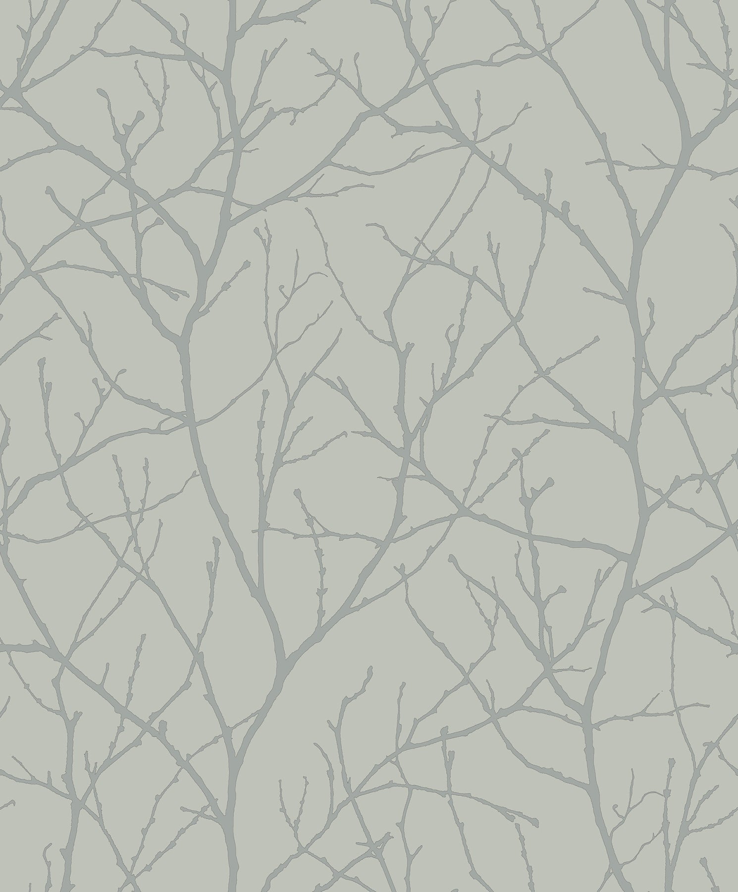 MD7124 Trees Silhouette Eucalyptus & Silver Modern Metals Wallpaper by York Wallcoverings