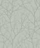 Trees Silhouette Eucalyptus & Silver Modern Metals Wallpaper by York Wallcoverings