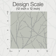 MD7124 Trees Silhouette Eucalyptus & Silver Modern Metals Wallpaper by York Wallcoverings