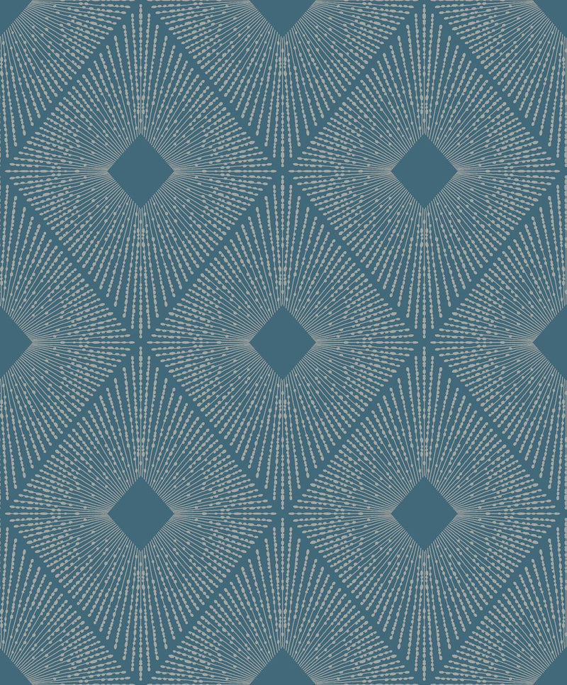 MD7131 Harlowe Blue & Silver Modern Metals Wallpaper by York Wallcoverings