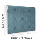 MD7131 Harlowe Blue & Silver Modern Metals Wallpaper by York Wallcoverings