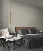 MD7133 Harlowe Warm Grey & Gold Modern Metals Wallpaper by York Wallcoverings