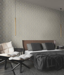 MD7133 Harlowe Warm Grey & Gold Modern Metals Wallpaper by York Wallcoverings
