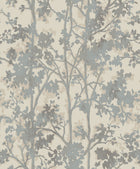 MD7141 Shimmering Foliage Cream & Silver Modern Metals Wallpaper by York Wallcoverings