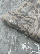 MD7141 Shimmering Foliage Cream & Silver Modern Metals Wallpaper by York Wallcoverings