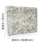 MD7141 Shimmering Foliage Cream & Silver Modern Metals Wallpaper by York Wallcoverings