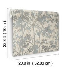 MD7141 Shimmering Foliage Cream & Silver Modern Metals Wallpaper by York Wallcoverings