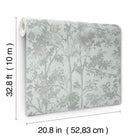 MD7142 Shimmering Foliage Spa & Silver Modern Metals Wallpaper by York Wallcoverings