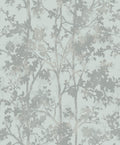 Shimmering Foliage Spa & Silver Modern Metals Wallpaper by York Wallcoverings
