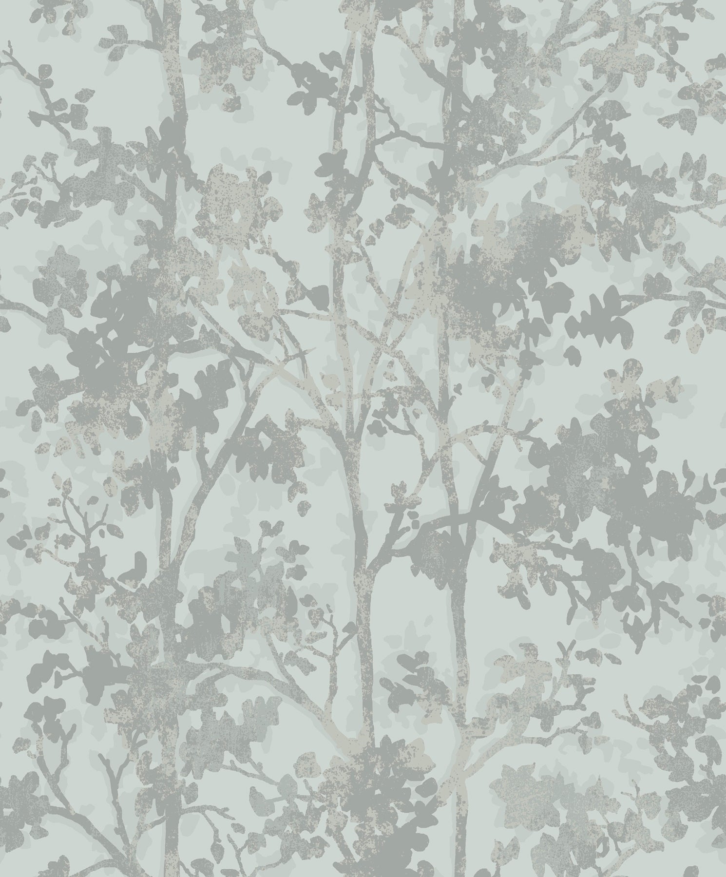 MD7142 Shimmering Foliage Spa & Silver Modern Metals Wallpaper by York Wallcoverings