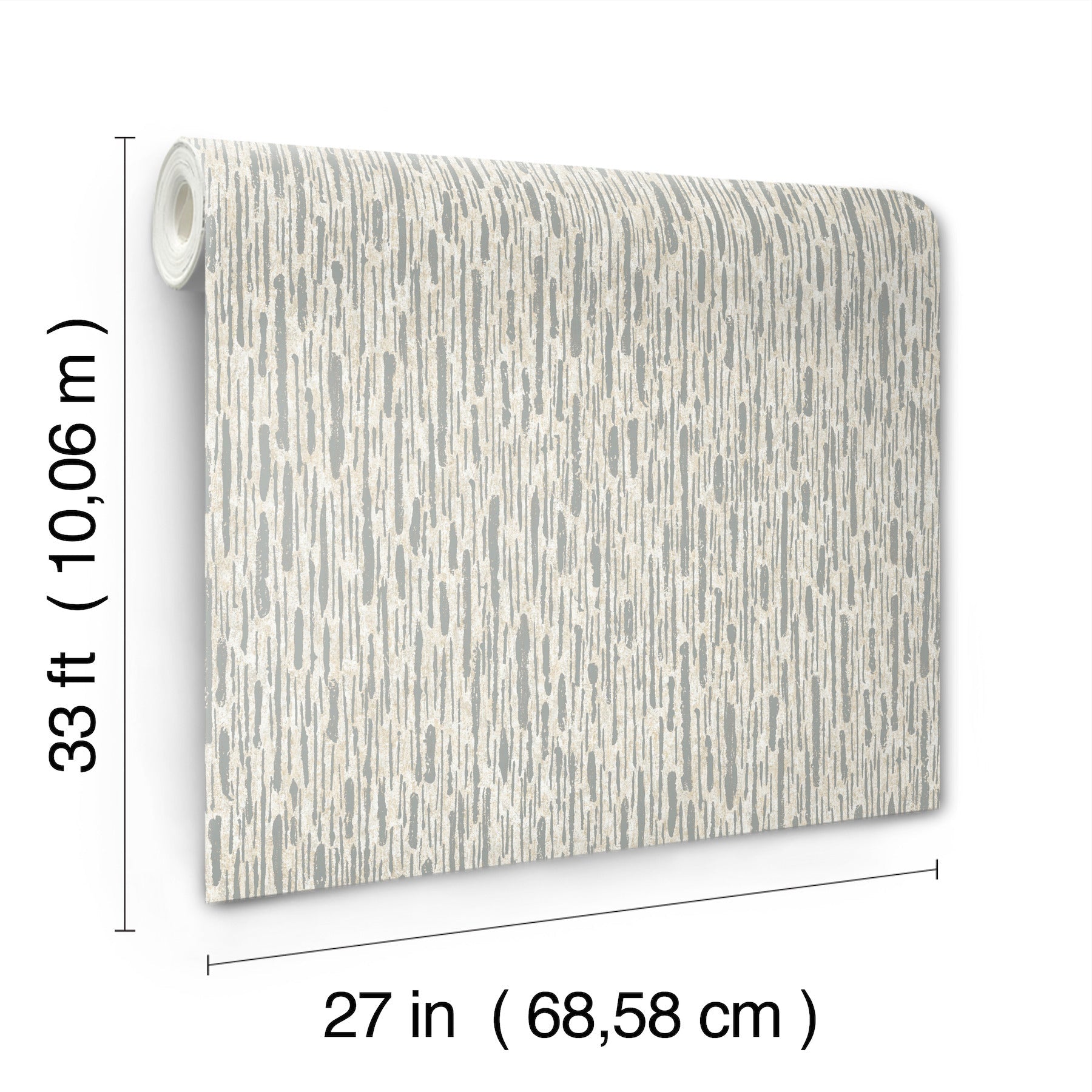 MD7151 Metallic Cascade Cream & Silver Modern Metals Wallpaper by York Wallcoverings