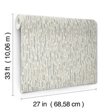 MD7151 Metallic Cascade Cream & Silver Modern Metals Wallpaper by York Wallcoverings