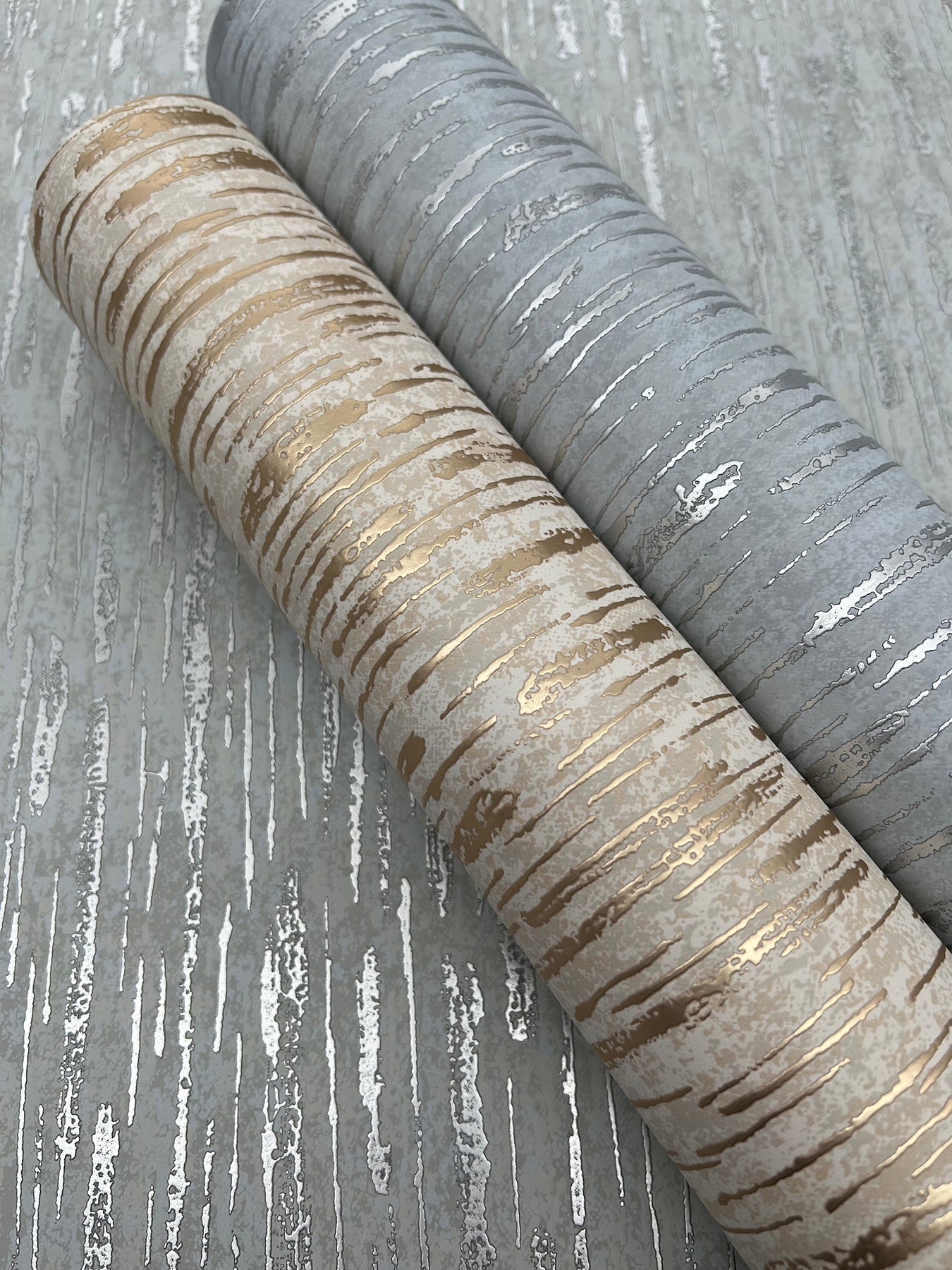 MD7153 Metallic Cascade Pale Green & Silver Modern Metals Wallpaper by York Wallcoverings