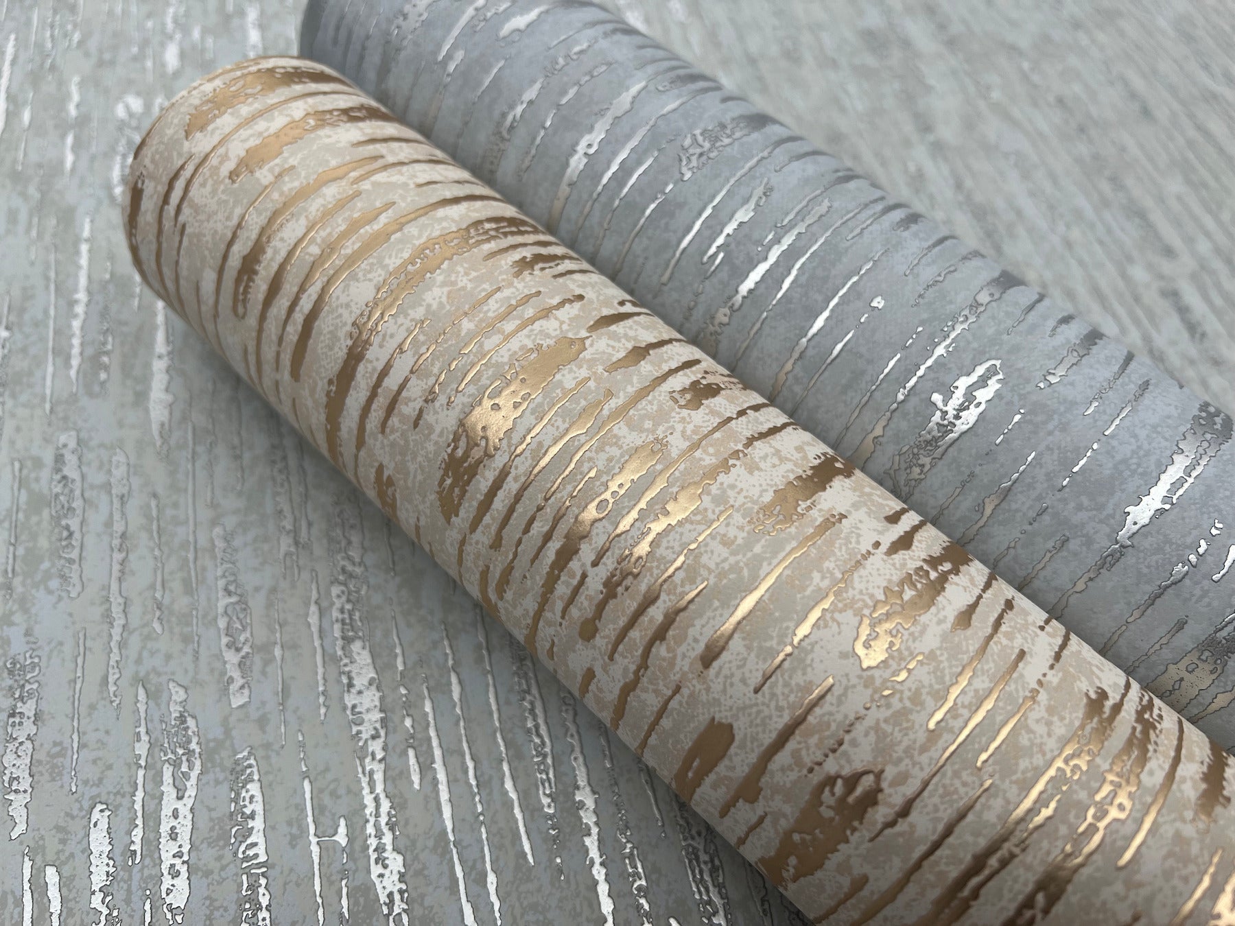 MD7154 Metallic Cascade Spa & Silver Modern Metals Wallpaper by York Wallcoverings