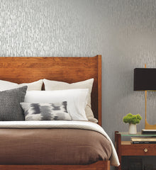 MD7154 Metallic Cascade Spa & Silver Modern Metals Wallpaper by York Wallcoverings
