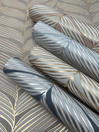 MD7161 Luminous Leaves Blush & Gold Modern Metals Wallpaper by York Wallcoverings