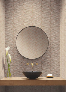 MD7161 Luminous Leaves Blush & Gold Modern Metals Wallpaper by York Wallcoverings