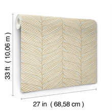 MD7162 Luminous Leaves Neutral & Gold Modern Metals Wallpaper by York Wallcoverings