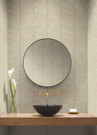 MD7162 Luminous Leaves Neutral & Gold Modern Metals Wallpaper by York Wallcoverings