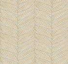 MD7162 Luminous Leaves Neutral & Gold Modern Metals Wallpaper by York Wallcoverings