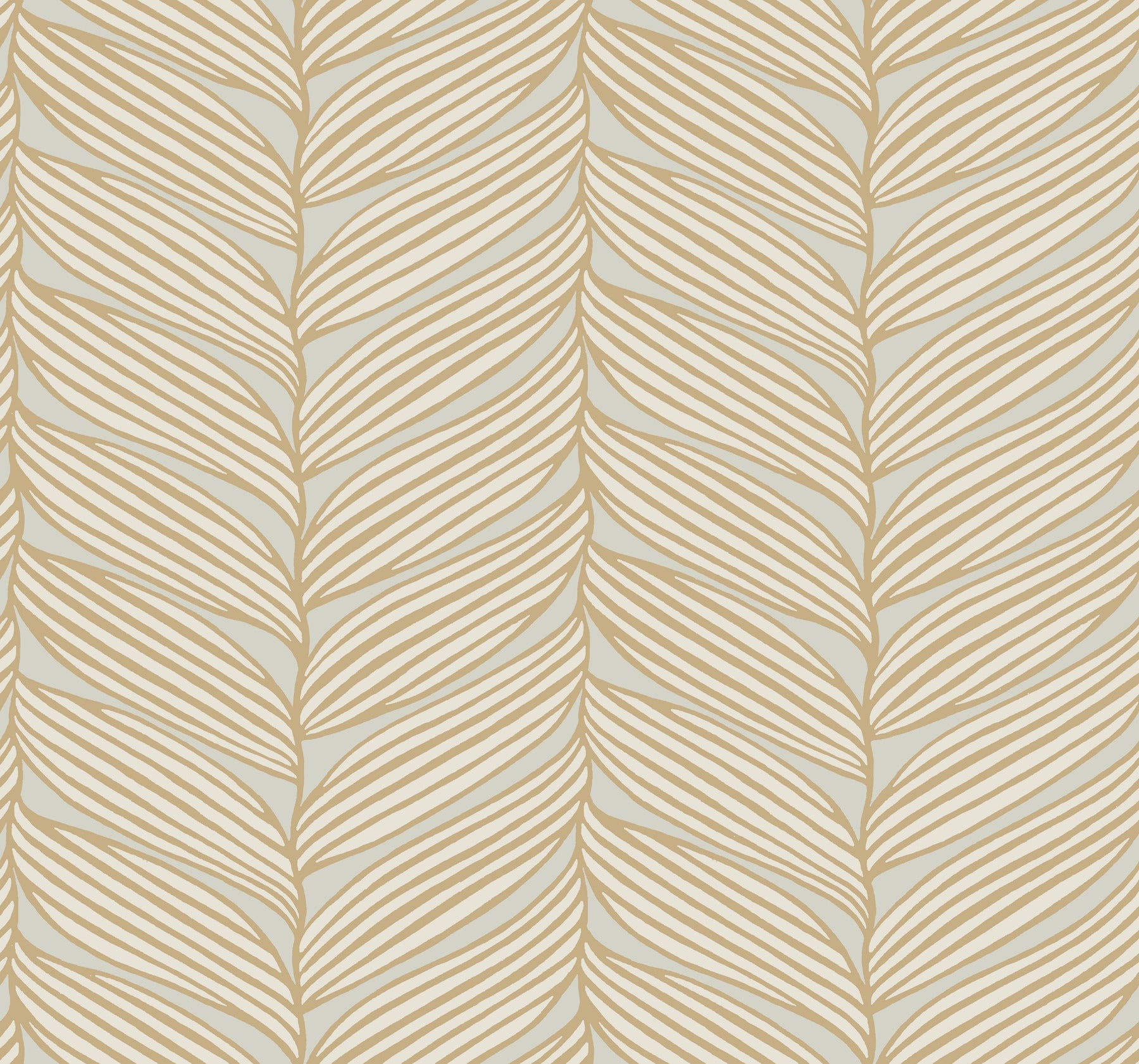 MD7162 Luminous Leaves Neutral & Gold Modern Metals Wallpaper by York Wallcoverings