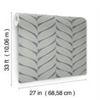 MD7163 Luminous Leaves Charcoal & Silver Modern Metals Wallpaper by York Wallcoverings
